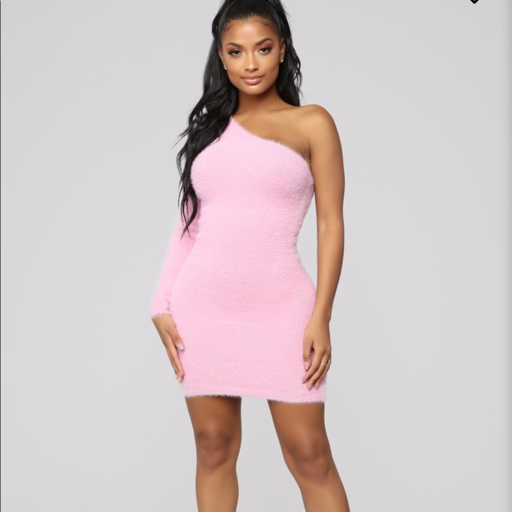Fuzzy Pink Fashion Nova Dress